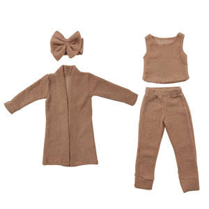 Ensemble de vêtements pour enfants tendance automne/hiver 2021, 4 pièces, vêtements pour enfants tendance, 12 couleurs, costume en coton pour filles - Product Image 6