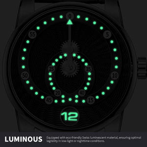 Reloj Mecánico Único con Logotipo Personalizado OEM, Movimiento Automático SW200, Manecilla Telescópica, Esfera Guilloché con Diseño de Corazón, Estrella y Órbita - Product Image 3