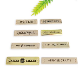 Custom Metal logo Engraving <b>Sewing</b> Brand Name Clothing Label Plate Metal Label Tag - Product Image 3