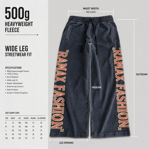 Pantalon de survêtement vintage délavé pour homme, avec impression de lettres verticales personnalisées sur le côté, cordon de serrage, coupe large, style hip-hop streetwear, pantalon décontracté pour homme - Product Image 2