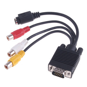 Ordinateur portable tv utiliser <span class=keywords><strong>VGA</strong></span> mâle à 3 prise rca femelle 20cm longueur blu ray dvd projecteur câble <span class=keywords><strong>vga</strong></span> à rca - Product Image 2