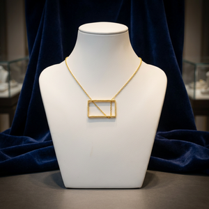 Collar Artesanal de Latón con Baño de Oro, Diseño Geométrico, Estilo Religioso Ortodoxo Vintage, Unisex, Regalo de Boda - Product Image 2