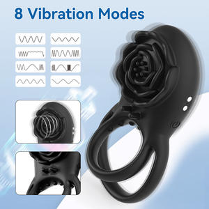 Rose Toy Dual Cock Rings Vibrator Starker vibrierender Kitzler Nippel Stimulator für Frauen Verzögerung Ejakulation Penis ring Sexspielzeug für Männer - Product Image 2