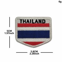 Patch de brassard à boucle auto-agrippante drapeau de la Thaïlande en gros, broderie et PVC, versions réfléchissantes IR disponibles