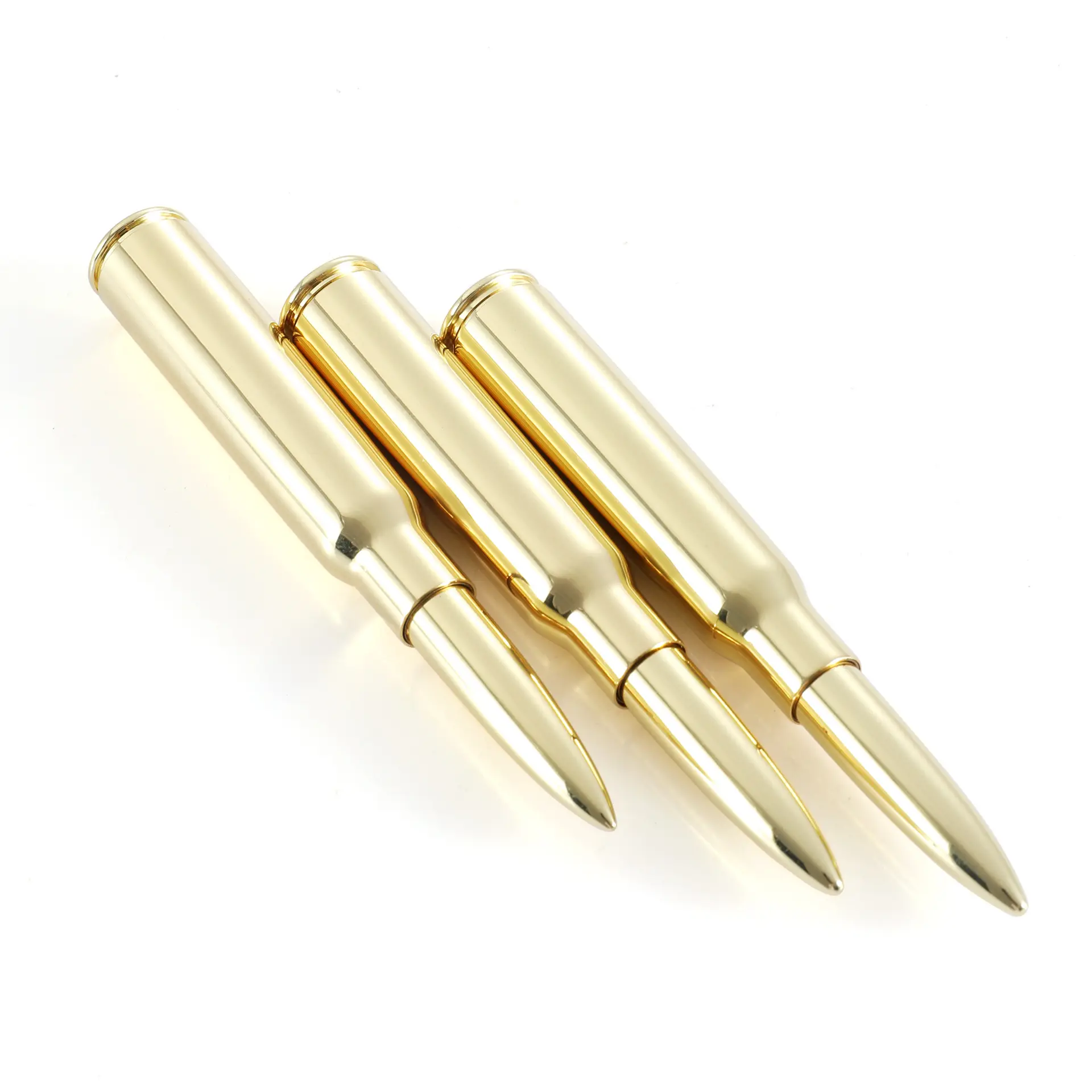 Custom Man Gifts Cool Gun Pen Novelty Mini Pocket Brass Bullet Shape Ballpoint Pens w/ logo