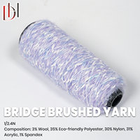 1/2.4N Bridge Brushed Yarn 3% Wool Blended Eco Polyester Speckled Fluffy Fancy Yarn