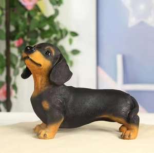 Vente directe d'usine, statue de chien <span class=keywords><strong>teckel</strong></span> en résine peinte à la main, artisanat décoratif <span class=keywords><strong>miniature</strong></span> pour la maison - Product Image 1