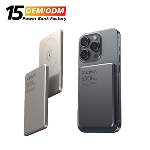 Nuovo Power Bank Wireless Magnetico 5000mAh Ultra-sottile Ricarica Rapida Bidirezionale PD20W Wireless 15W in Lega di Alluminio 10000mAh - Product Image 1