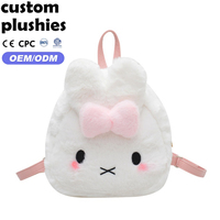 Nuevo Producto: Mochila de Peluche de Conejo Blanco con Lazo y Diseño Bordado, Ideal para Regalo Navideño
