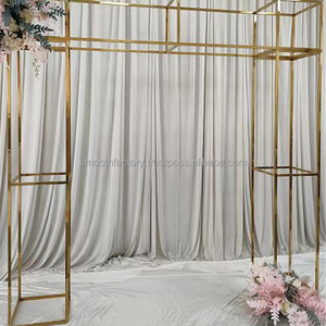 LEDA Wedding Event Party Stage <b>Backdrop</b> Metal Gold Square Arch <b>Backdrop</b> Stainless Steel Flower Balloon <b>Frame</b> Stand - Product Image 3