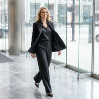 Costumes sur mesure pour femmes, style Manhattan Power, deux pièces, blazer et pantalon, vêtements de travail formels pour le bureau.