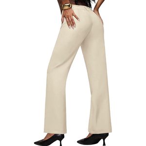 Pantalon de travail pour femme, coupe large, taille haute, extensible, anti-plis, style business décontracté - Product Image 5