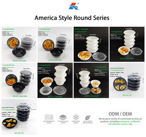 37 oz đen vòng nhựa PP lò vi sóng an toàn bát với nắp 1100 ml dùng một lần thực phẩm container cho nước sốt súp nóng - Product Image 6