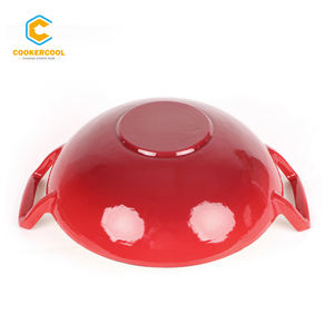 Cookercool Wok <span class=keywords><strong>en</strong></span> <span class=keywords><strong>fonte</strong></span> antiadhésive à double poignée Wok à induction compatible avec l'émail pour la <span class=keywords><strong>cuisson</strong></span> - Product Image 2