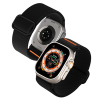 Verstellbares Nylon armband für Apple Watch Series 1/2/3/4/5/6/7/8/9, elastisches Gewebe band mit Schnalle, weiches Gummi futter