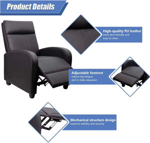 Sillón Reclinable Individual Moderno Personalizado, Tapizado en Tela, con Respaldo Reclinable, Estructura de Madera, para Cine en Casa, Dormitorio, Apartamento, Comedor, <span class=keywords><strong>Hotel</strong></span> - Product Image 2