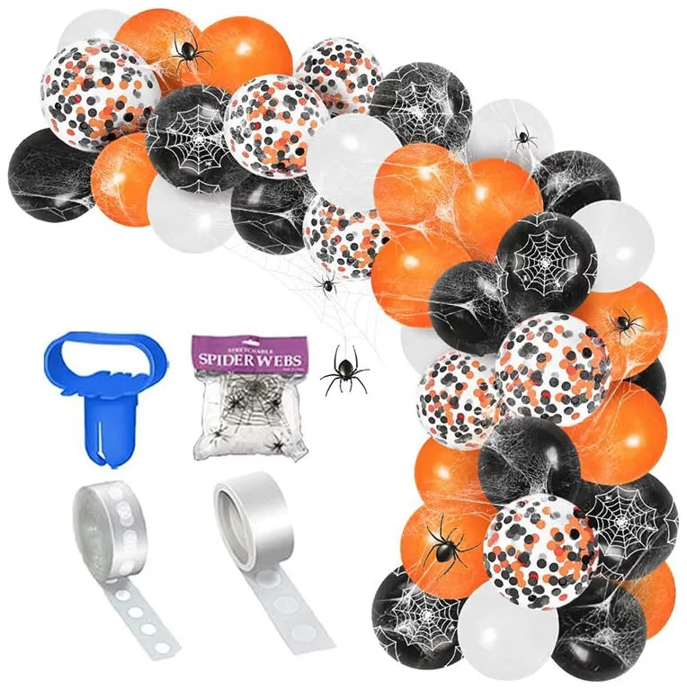 Factory Supply White Orange Black Outdoor Indoor Halloween Party Decorations Balloon Arch
