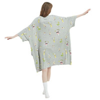 T-shirt de nuit long surdimensionné à col rond entièrement imprimé personnalisé, robe de nuit douce, t-shirt pour femmes, vêtements de détente, chemise de nuit pour femmes, pyjama
