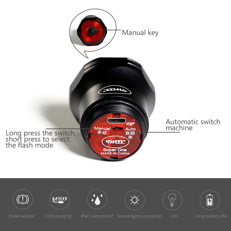 Luce Posteriore Per Bici USB-C Ricaricabile - 6 Modalità, Impermeabile IP65, Leggera E Portatile - Foto 4