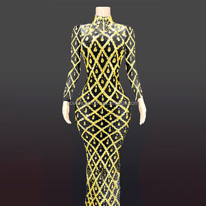 Novance במגמת מוצרים חמים שחור ארוך ערב שמלות יום הולדת מבריק קריסטל Vestidos Elegantes Para Mujer רשת שמלת כלה - Product Image 3