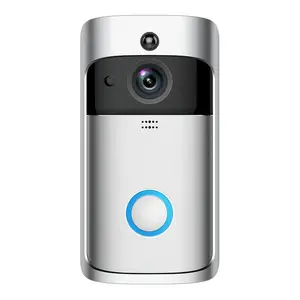 2020 sıcak kapı zili Video kamera pil işletilen V5 kablosuz halka kamera kapı zili gece görüş halka kapı zili