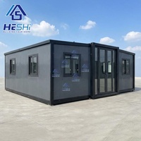 Maison préfabriquée de luxe prête à l'emploi, conteneur extensible de 20 pieds et 40 pieds, maison préfabriquée extérieure, deux chambres, casas prefabricadas