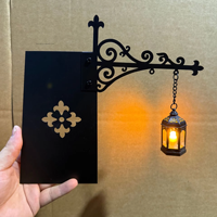 Rak Buku Besi Hitam Harga Pabrik Nicro, Lampu Lentera Penyihir Hantu, Rak Sudut Baca, Rak Perpustakaan, Lampu Dekorasi LED Halloween