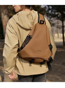 <b>Brown</b> Nylon Waterproof <b>Backpack</b> with Zipper Closure Casual Outdoor All Seasons Use - Product Image 3