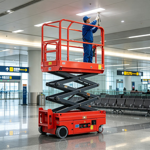 ลิฟท์กรรไกรแบบพับได้ 240 กก. ขนาดกะทัดรัด 4 ม. 6 ม. 6.8 ม. แบบเคลื่อนย้ายได้ สำหรับตกแต่งห้างสรรพสินค้า OEM - Product Image 5