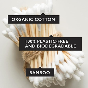 Bâtonnets de coton personnalisés en bambou/bois et papier, double tête ronde, pour le maquillage, avec emballage sous blister - Product Image 2