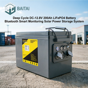 Paket Baterai LiFePO4 DC 12V 200Ah Efisiensi Tinggi, Sel Lithium Iron Phosphate Isi Ulang - Product Image 3