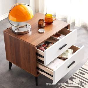 Solid wood bedside table, <b>storage</b> <b>cabinet</b>, Nordic style, small apartment, new Chinese style <b>bedroom</b>, mini light luxury style - Product Image 1
