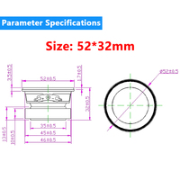 Haut-parleur externe magnétique multimédia 2 pouces 52*32mm 4Ohm 3W ROHS pour système audio, son de borne de stationnement et console de jeu