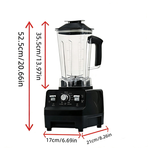 Licuadora Comercial Eléctrica 6 en 1 con Control de Botón, Carcasa de Acero Inoxidable, 10 Velocidades para Hacer Jugos y Moler Carne - Product Image 4