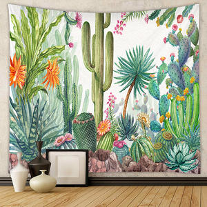 Fondo de pared impreso Digital de <span class=keywords><strong>cactus</strong></span> suculento, <span class=keywords><strong>tapiz</strong></span> colgante con estampado botánico para dormitorio - Product Image 2