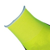 Gants de travail U Smile en nitrile jaune fluorescent 15 jauges, enduits de sable, paume noire antidérapante, respirants, de sécurité