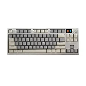 PCTENK Keyboard Gaming RGB berkabel, 84 tombol Mini gaya modis tukar panas 2.4G Keyboard mekanik nirkabel Gateron komputer baru