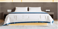 Meubles d'hôtel et d'appartement en bois au design moderne personnalisé, série de meubles de chambre à coucher d'hôtel, lit double, armoire