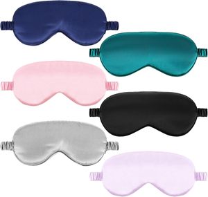 Máscara de Ojos de satén de seda Unisex súper suave con logotipo personalizado <span class=keywords><strong>para</strong></span> avión Hotel Sleep Eyemask - Product Image 3