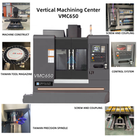 Centro de Mecanizado CNC de 5 Ejes VMC650, Fresadora Vertical, Sistema Fanuc GSK, BT40 Único Automático para Piezas Metálicas Complejas