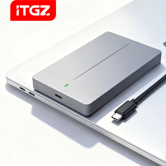 ITGZ OEM 2.5 Inch External HDD Enclosure Aluminum Type-C USB 3.1 5Gbps Max 6TB for PC Laptop