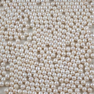 Perles d'eau douce naturelles de 9-10 mm, forme baroque légère, à deux côtés, trou latéral, bricolage, semi-finies, collier Zhuji, bracelet avec perles en vrac - Product Image 2