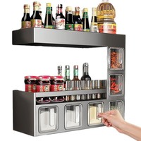 Boîte à épices murale en métal hermétique multifonctionnelle pour la cuisine domestique, nouveau modèle haut de gamme, support pour bouteilles d'épices, rangement pour condiments