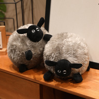 Peluche chiot gris et noir mignon et moelleux, jouet en peluche doux, décoration d'intérieur, coussin décoratif, accessoires pour filles, cadeau