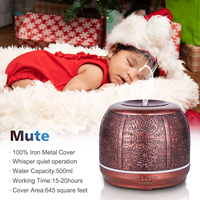 Humidificateurs d'air rétro en métal à ultrasons de 500ml appareils ménagers intelligents diffuseurs d'arôme d'huile essentielle