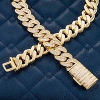 Hip Hop Franco 14mm 16mm 18mm 20mm VVS Baguette Moissanite Cubain Lien Chaîne Grand Passe Diamant Testeur Italien 925 Argent GRA