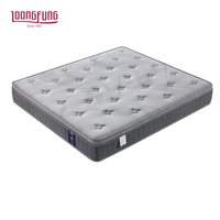 Matelas hybride personnalisé LOONGFUNG, emballé en rouleau, design moderne et minimaliste, avec mousse à ondes dynamiques et ressorts ensachés zonés pour isolation du mouvement
