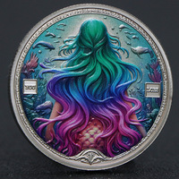 Nouvelle pièce de monnaie sirène exquise pièce en métal personnalisée artisanat en métal personnalisé Collection de défis pièce cadeau commémorative