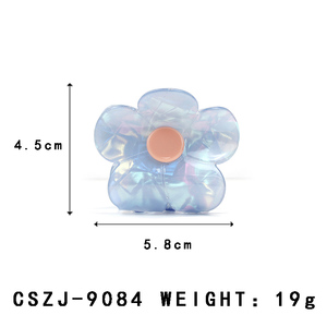 YIYI Industrial & Trading Co. 5.8cm Acrylique Fleur Griffe Clip Brillant Poli Floral Cheveux Griffes Filles Luscious Designer Cheveux Griffe - Product Image 2