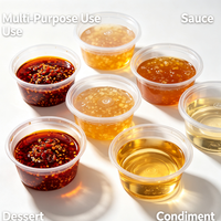 Gobelet à sauce jetable écologique sans BPA, durable, transparent en PP, mini-récipient à trempette avec couvercle, pour la restauration, les plats à emporter, l'emballage de condiments alimentaires